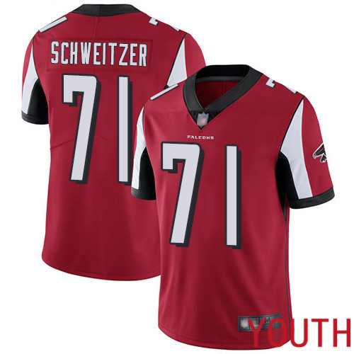Atlanta Falcons Limited Red Youth Wes Schweitzer Home Jersey NFL Football #71 Vapor Untouchable